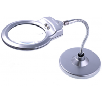 Magnifier MG4B-5 desktop, illuminated, 2.5X 90mm + 5X 22mm, (3AAA)