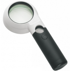 Manual magnifier NO.CH55-8L with LED illumination, 7X dia-55mm +20X dia-21mm