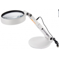 Лупа NO.7766 настол.+ручна, підсвічування, 2X 150mm, (3ААА+USB)