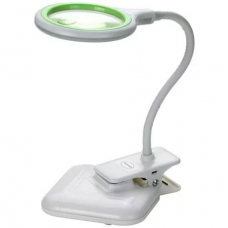 Лупа-лампа ZD-127 настольная+прищепка, LED подсв.(10W), 3D+12D, диам-100мм, USB 5V, стекло