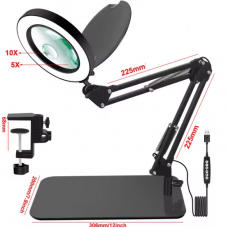 Lamp with magnifying glass PN-FG5X-3B, backlight color adjustment 5X/10X magnification