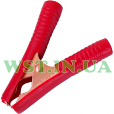 100A battery clip gold, L90мм, red