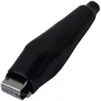 Затискач акумуляторний 5А, в ізоляції, L43мм, чорний