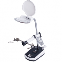 Тримач "третя рука" MG16090-C з підсв., 3.5Х 90мм+10Х 21мм,+ підст.паяльника+ БП